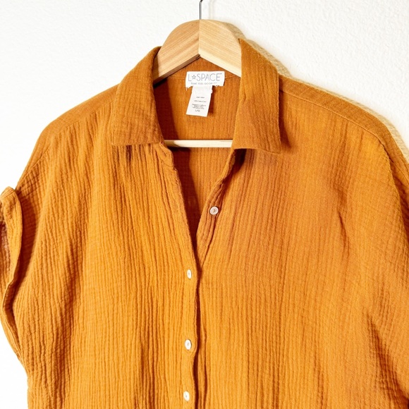 L*Space Gauze Coverup Mika Romper in Amber Tan Size Large - Picture 3 of 7